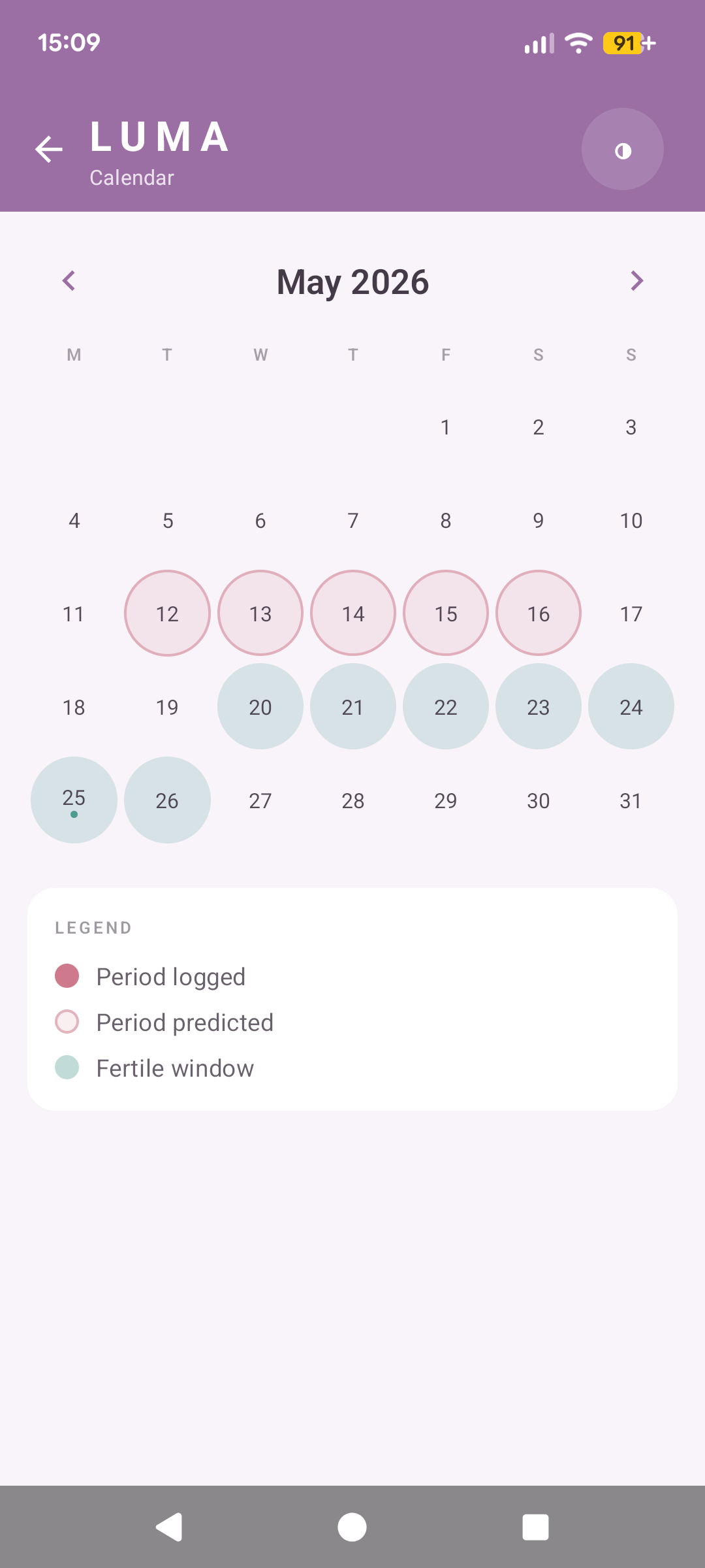 Luma calendar view
